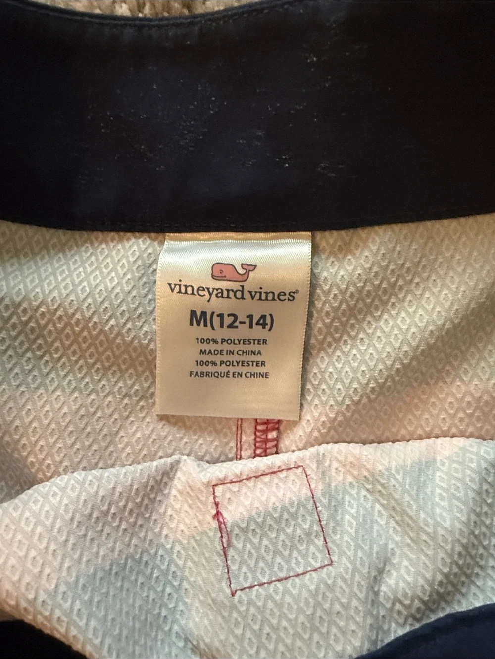 Vineyard Vines Boys Navy, Coral and Red Gradient Stripe Swim Trunks
